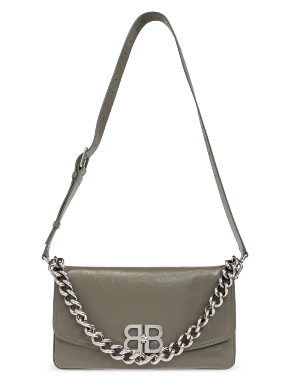 Balenciaga Olive soft flip Green BB Chain Shoulder Bag